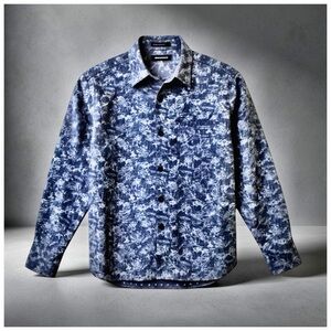 Ted Baker London “Marais” Geo Print Slim Fit Shirt | Blue | Large